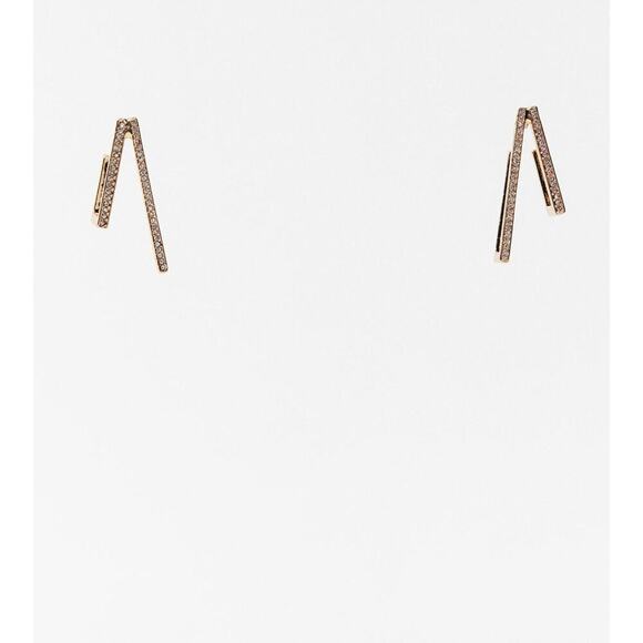 Nwt- Zara - SPARKLY DOUBLE EARRINGS - Picture 2 of 5